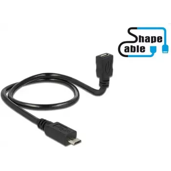 USB kabelis DeLOCK 83925 USB 2.0 0,5 m Micro-USB B USB C melns