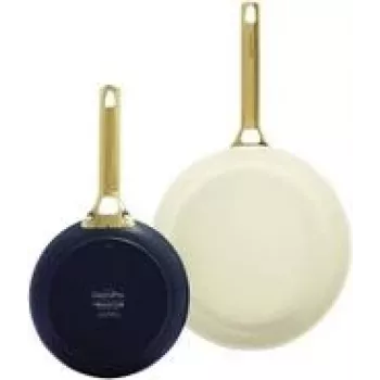 Cepešpannu komplekts GreenPan Padova Reserve — alumīnijs, tumši zila/dzeltena, Ø20 cm un Ø26 cm, 2 gab.
