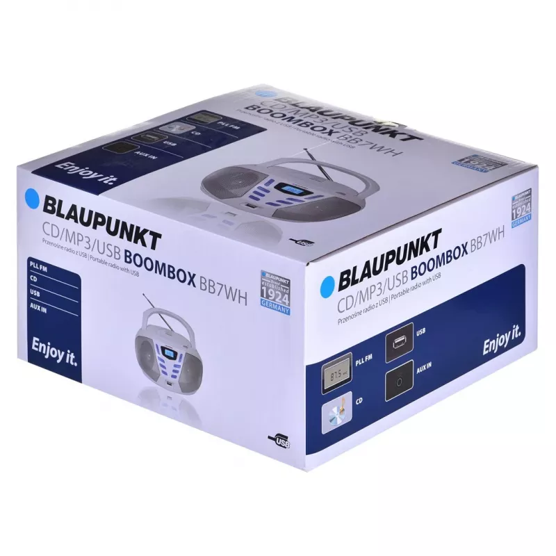 Blaupunkt BB7-WH pārnēsājama stereo sistēma Digitālā 2.4 W FM Pelēka MP3 atskaņošana