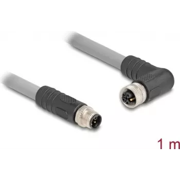 DeLOCK 80542 sensors/izpildmehānisma kabelis 1 m RST M12 Pelēks