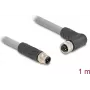 DeLOCK 80542 sensors/izpildmehānisma kabelis 1 m RST M12 Pelēks