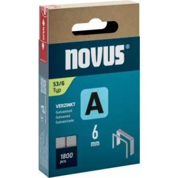 Skavu naglas NOVUS A tips 53, 6 mm kājiņa, iepakojumā 1800 (A sērijas skavotājiem)