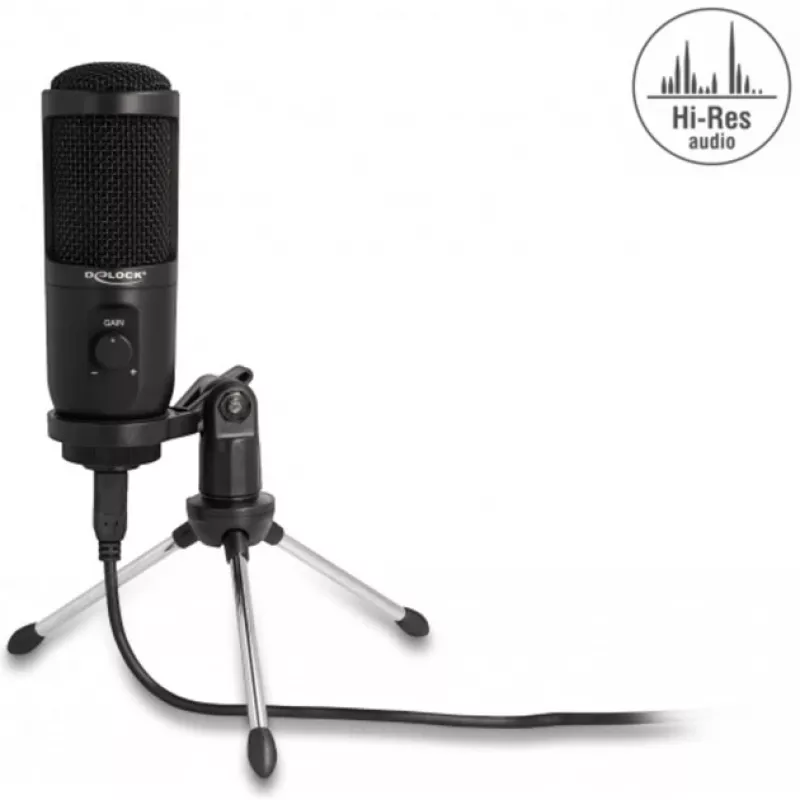 Delock - Mikrofons - USB - Melns (66832)