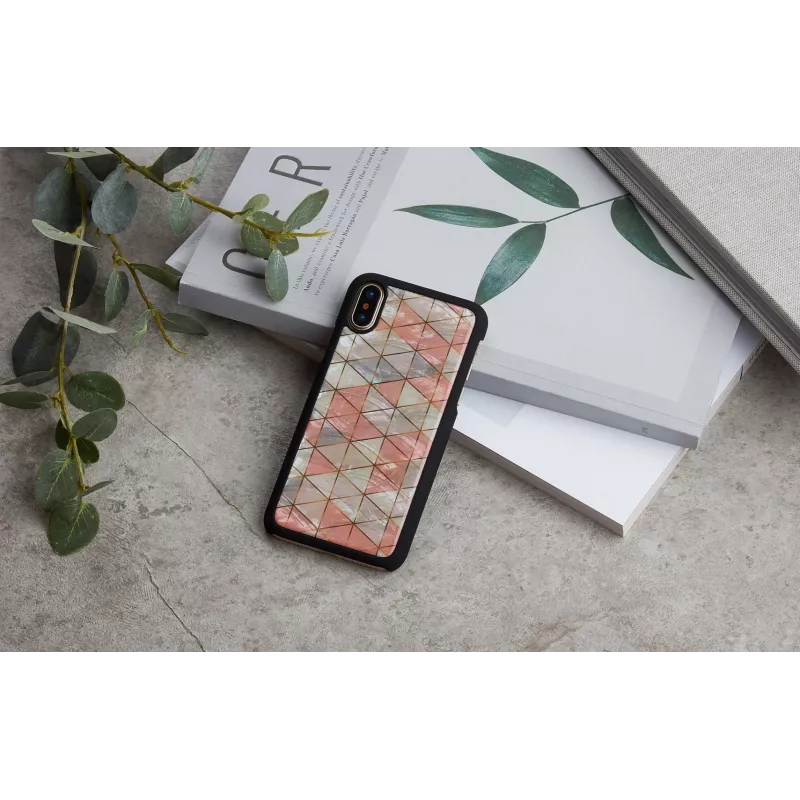 Aizsargājošs viedtālruņa maciņš iKins iPhone XS / iPhone X, rombveida raksts, melns