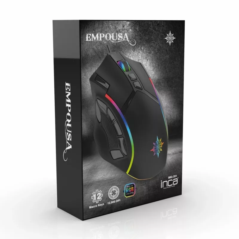 Spēļu pele Inca IMG-351 USB Type-A optiska labā roka