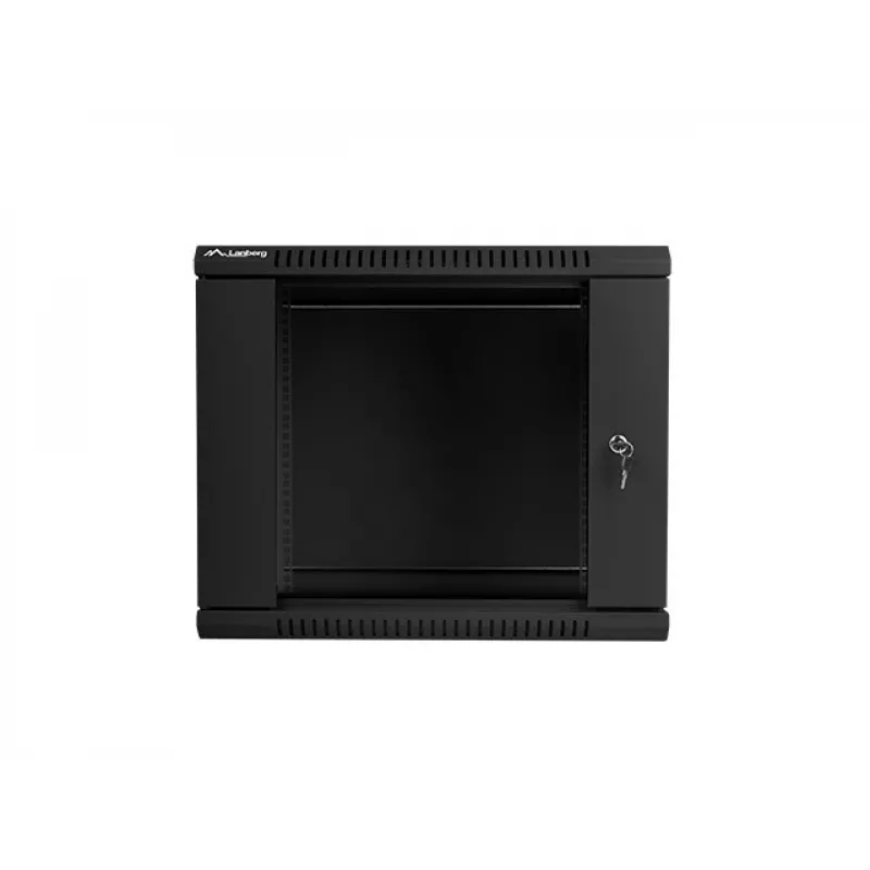 Sienas skapis LANBERG 9U 19 collu WF01-6609-10B, 600×600×507 mm, 60 kg, IP20, melns
