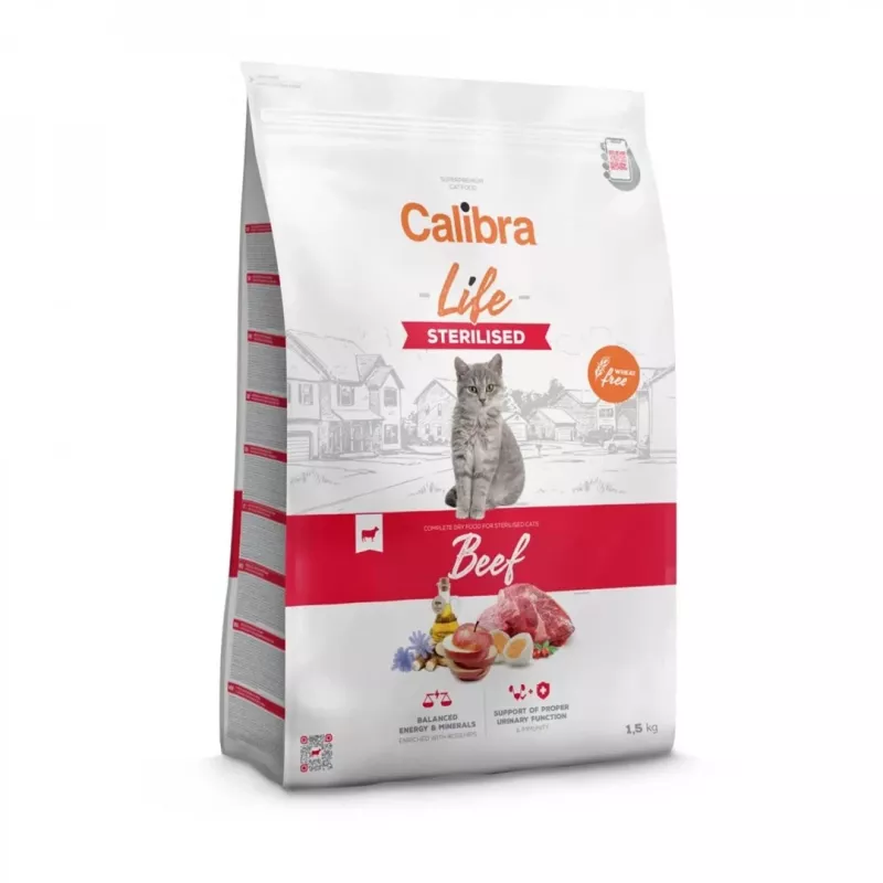 CALIBRA Cat Life Sterilised Beef - sausā kaķu barība - 1,5kg