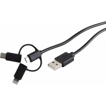 USB kabelis ShiverPeaks BS14-15025 1m USB A Micro-USB B melns