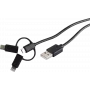 USB kabelis ShiverPeaks BS14-15025 1m USB A Micro-USB B melns
