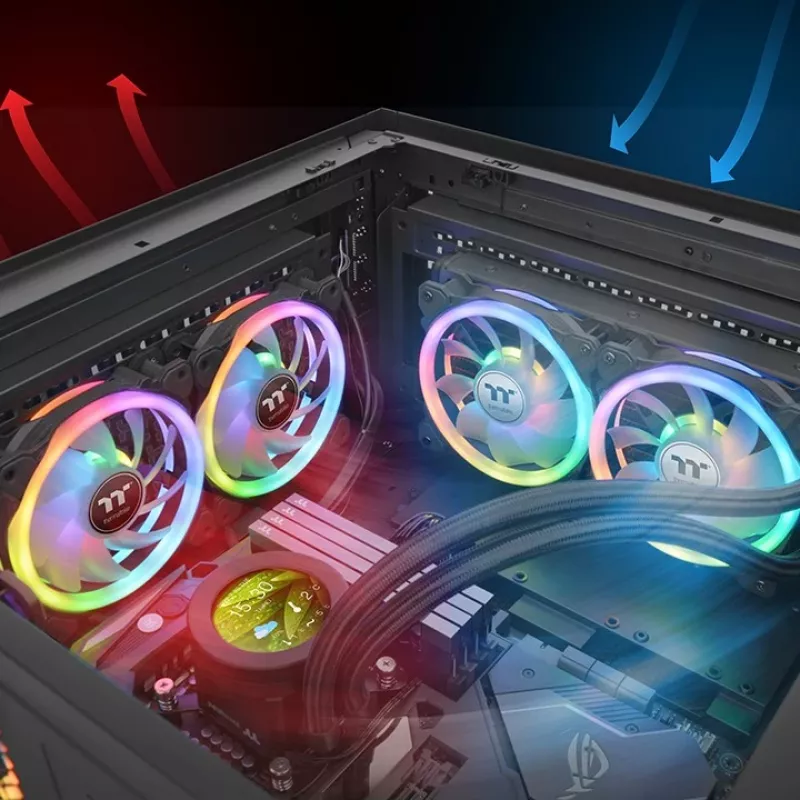 Thermaltake SWAFAN 14 RGB ventilators, 14 cm, melns, 500–2000 RPM