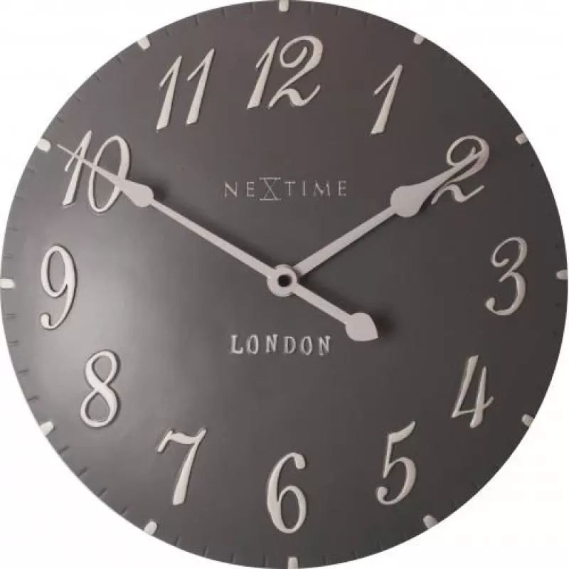 NeXtime klok 3084gs London Arabic, Ø34.5cm, Sienas, pelēks/baltss