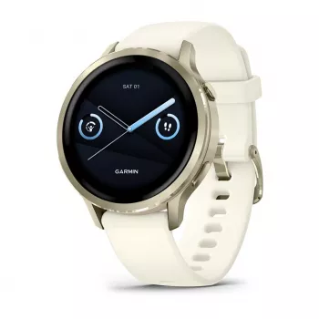 Viedpulkstenis GARMIN Venu 4, 41 mm zelta korpuss, 1,2 collu AMOLED 390×390, GPS, Wi‑Fi, 5 ATM, 10 dienu akumulators