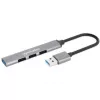 Manhattan USB-A 4-portu centrmezgls, 4x USB-A porti (1x 5 Gbps USB 3.2 Gen1 aka USB 3.0, 3 x 480 Mbps USB 2.0), ar USB barošanu (nav nepieciešams ārējais barošanas avots), alumīnijs