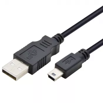 USB - Mini USB kabelis 1m, melns