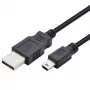 USB - Mini USB kabelis 1m, melns