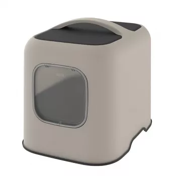 Kaķu tualete ar jumtu Rotho BIALA Bēša 395×510×443 mm, plastmasa ar lāpstiņu