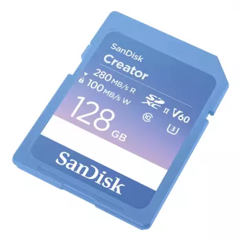 SanDisk Creator SD atmiņas karte UHS-II 128GB Pārsūtīšanas ātrums līdz 280 MB/s