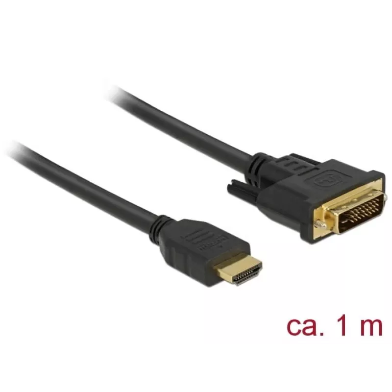 DeLOCK 85652 Video kabeļa adapteris 1 m HDMI A tipa (standarta) DVI melns (85652)