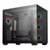 PC korpuss DeepCool CG530 4F Midi Tower Melns — rūdīts stikls, ATX/ITX/Micro ATX, 3x120mm ventilatori, USB-C