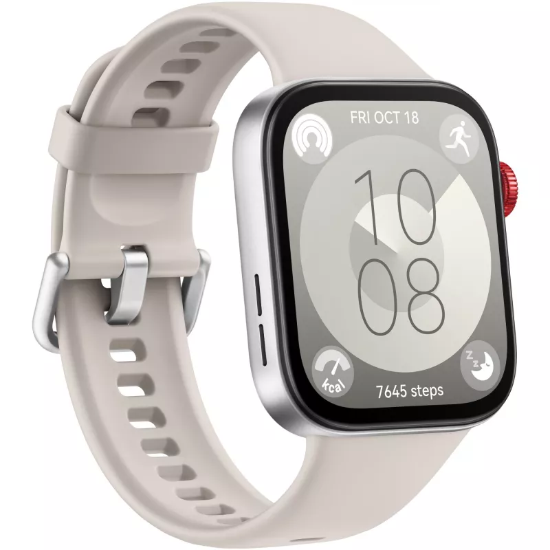 Huawei Watch Fit 3 - Alumīnija sakausējums - Viedpulkstenis ar siksniņu - Āda - Balts - Plaukstas locītavas izmērs: 120-190 mm - Displejs 4.6 cm (1.82) - Bluetooth