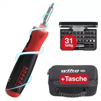 Speede® PocketDrive elektriskā skrūvgrieža kasete ar bitu kasetni un somu