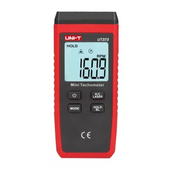 Bezkontakta tahometrs Unit UT373, mērīšanas diapazons 0.5–19999 RPM