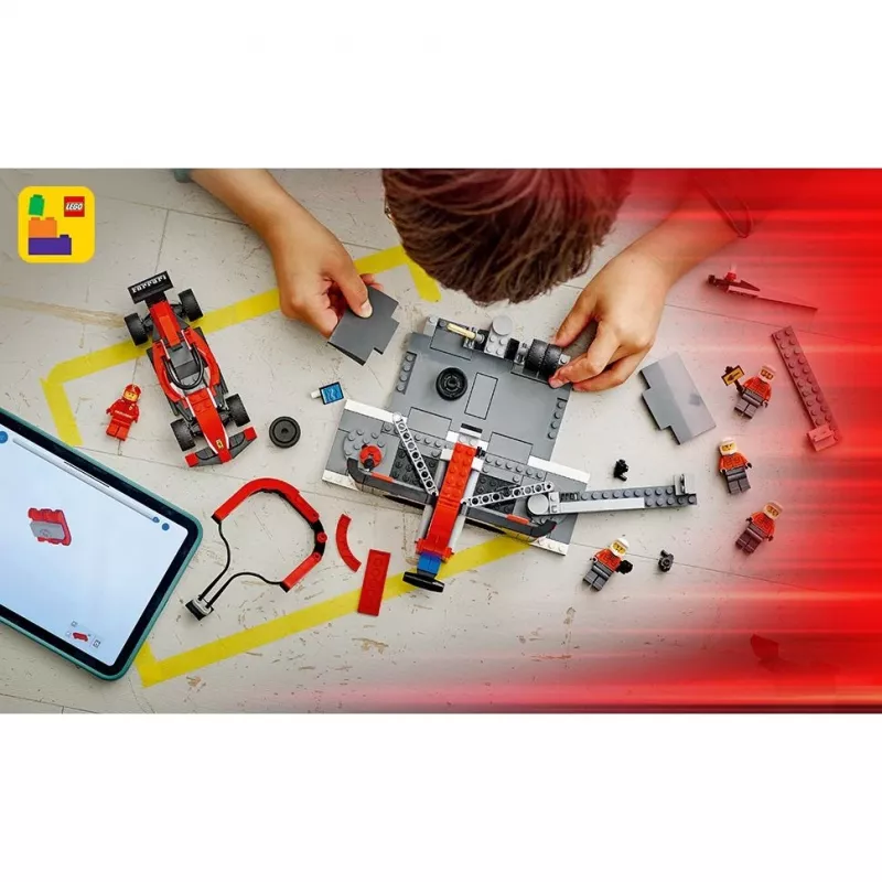 LEGO City F1 boksu pieturas komplekts 60443 — Ferrari F1 auto, 322 detaļas, 5 minifigūras, vecums 6+