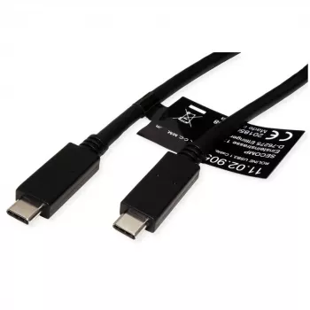 USB kabelis ROLINE 11.02.9056 0,5 m USB 3.2 Gen 2 10 Gbit/s USB C melns