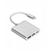 USB C adaptera centrmezgls TB AKTBXVAU3HMPDAV — 3-in-1: HDMI + USB-A + USB-C PD, sudraba