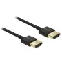 DeLOCK Slim Premium - Video-/Audio-/Tīkla kabelis - 36 AWG - HDMI, 19 kontaktu (vīriešu) - HDMI, 19 kontaktu (vīriešu) - 2,0 m - Trīskārša izolācija - Melns (84773)