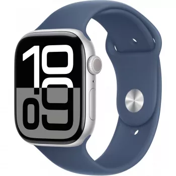 Apple Watch Series 10 GPS 46mm Sudraba alumīnija korpuss ar džinsa krāsas siksniņu