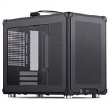 Jonsbo C6 MAX PC korpuss, mini korpuss, Micro-ATX, rūdīts stikls - melns