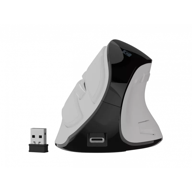 Bezvadu vertikālā pele NATEC Euphoniе Pro Bluetooth 5.0, 4000 DPI, Programmējama, Klusa, Balta