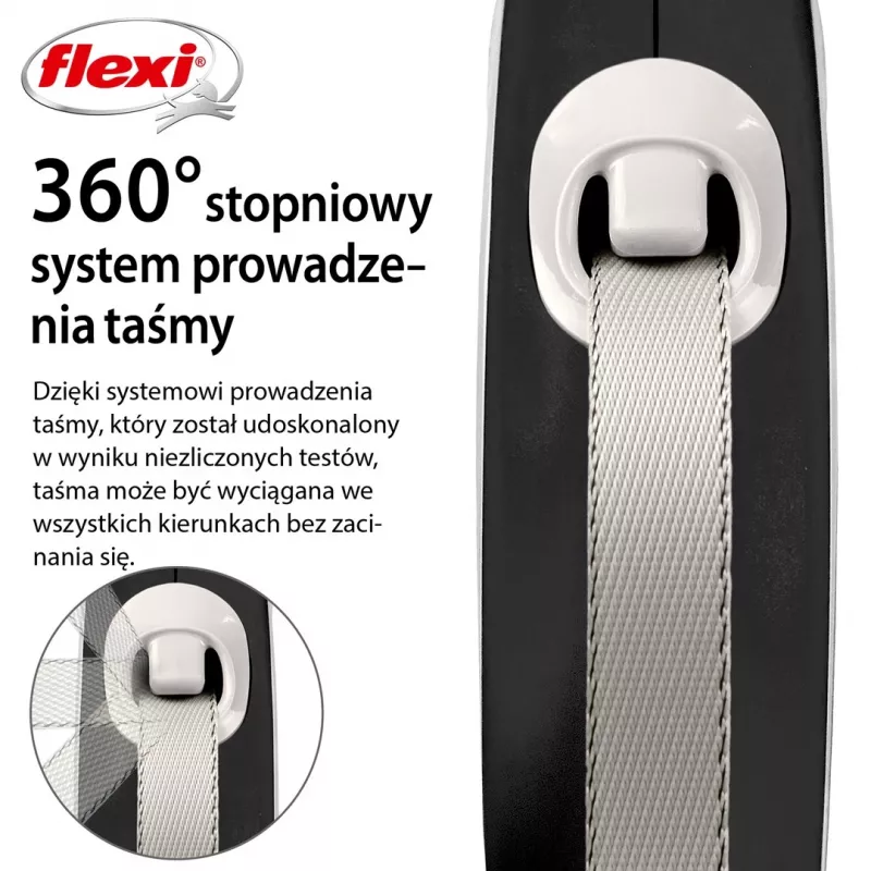 Flexi jauna COMFORT 8 m Melns, Pelēks suņu izvelkamais pavada