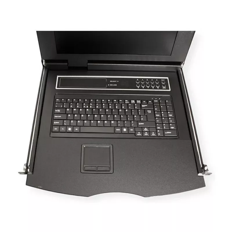 Rack konsole VALUE 26.99.0160 1U, 17 collu (43,2 cm) LCD 1280x1024, USB tastatūra/pele, melna