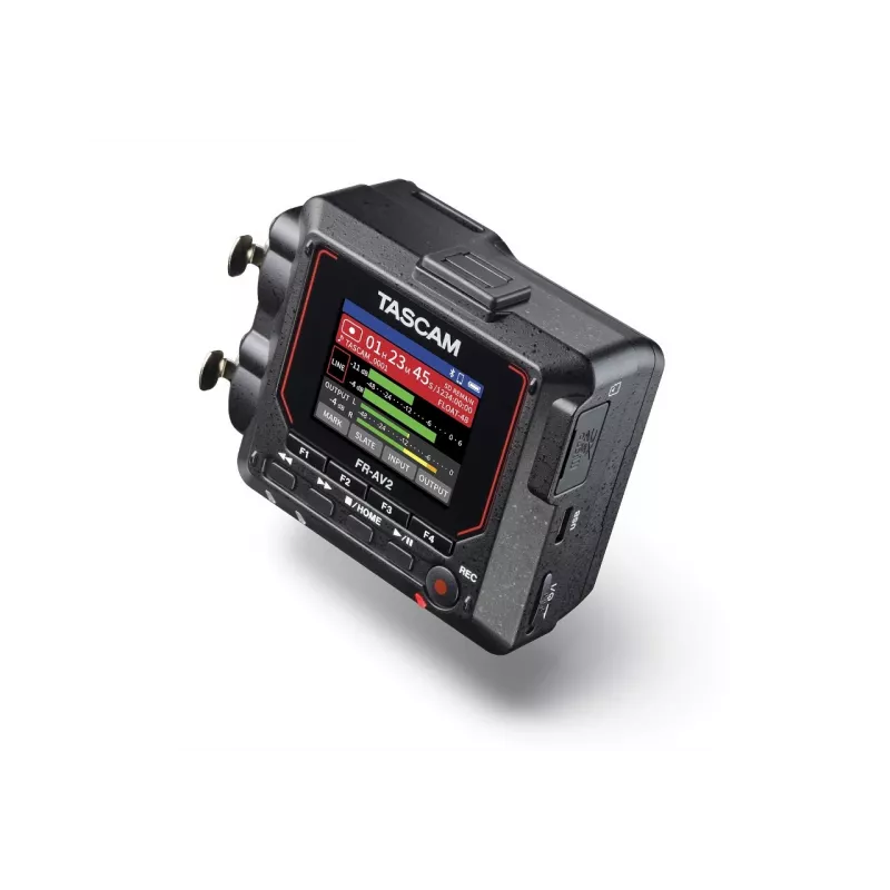 Pārnēsājams audio ierakstītājs Tascam FR2-AV — 2 celiņi, 2 XLR kombinētās ieejas, USB-C saskarne, 48–192 kHz, 24/32 biti, microSD līdz 512 GB