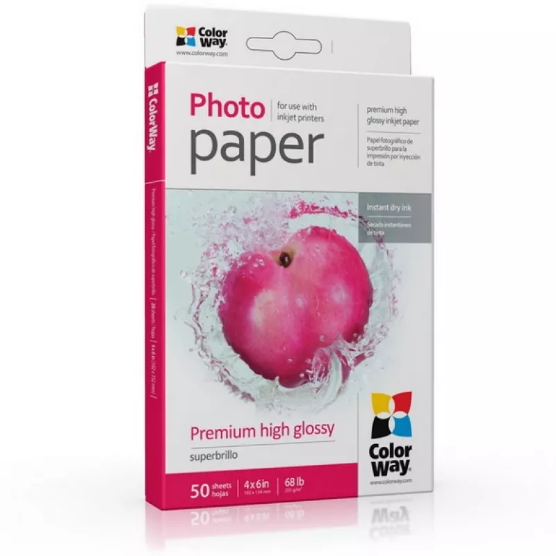 Fotopapīrs ColorWay PSG2550504R glancēts 255 g/m² 10x15 cm 50 loksnes