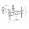 Sienas TV stiprinājums ART AR-85 32–70 collu televizoriem, līdz 45 kg, slīpums -15–5°, grozāms 45°, izbīdījums 118–622 mm, VESA 75x75–600x400