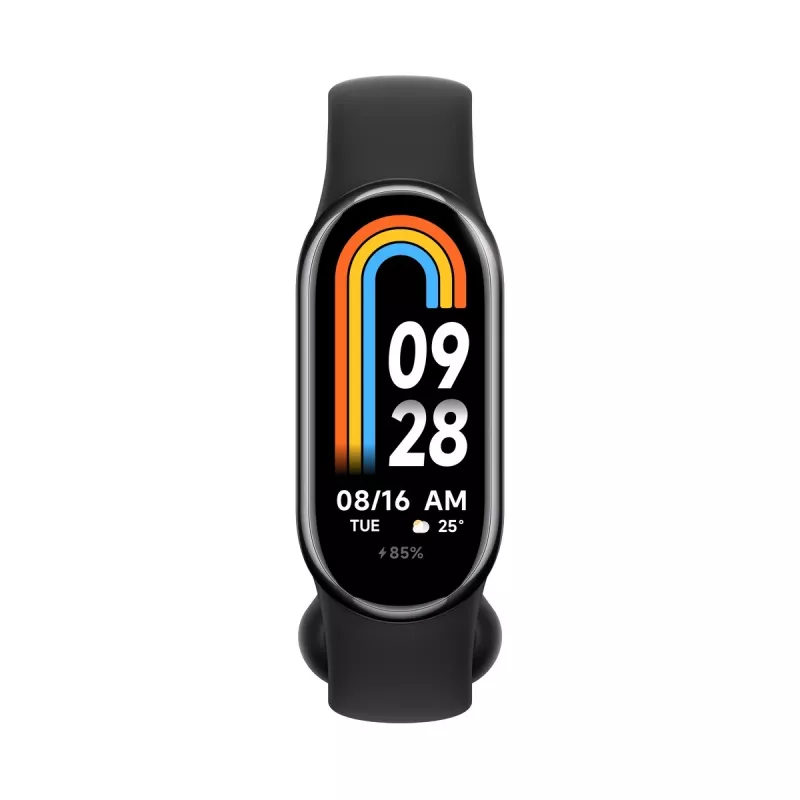Xiaomi Smart Band 8 Melns, fitnesa izsekotājs, Bluetooth 5.1, 190mAh, 1.62, 5 ATM, akselerometrs, PPG sensors, žiroskops