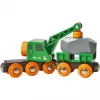 Vagons BRIO Clever Crane Wagon Lift and Load Melns Zaļš