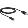 USB kabelis DeLOCK 83601 USB 2.0 1m USB C USB B Melns