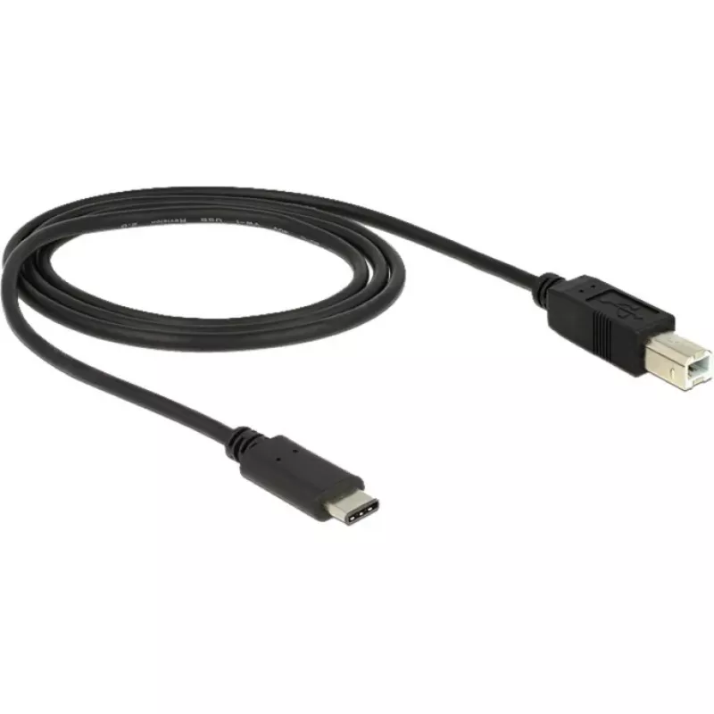 USB kabelis DeLOCK 83601 USB 2.0 1m USB C USB B Melns