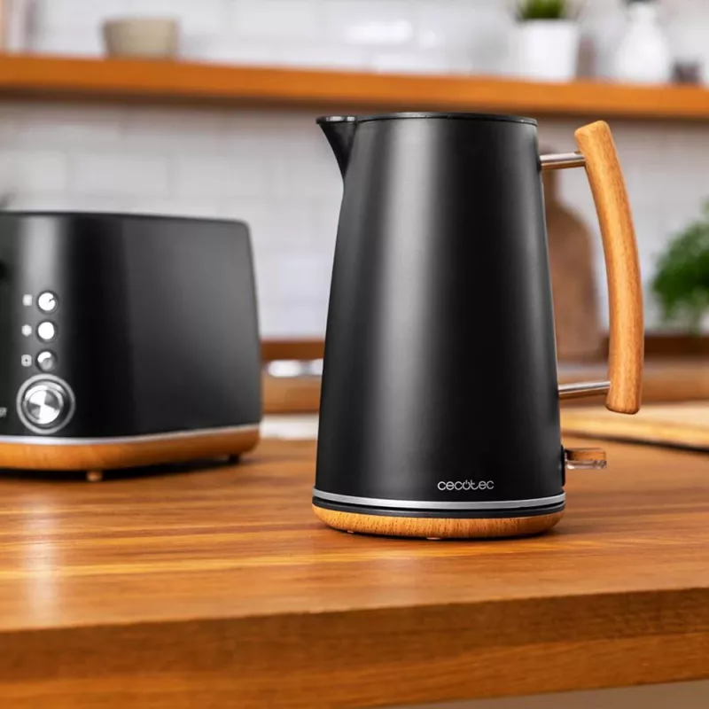 Electric kettle Cecotec 1.7L 2200W Melns Woody