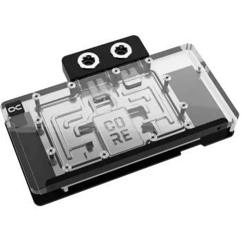 Grafikas kartes ūdens bloks Alphacool Core RX 9070 XT Hellhound+ Transparent Chrome ar aizmugures plāksni