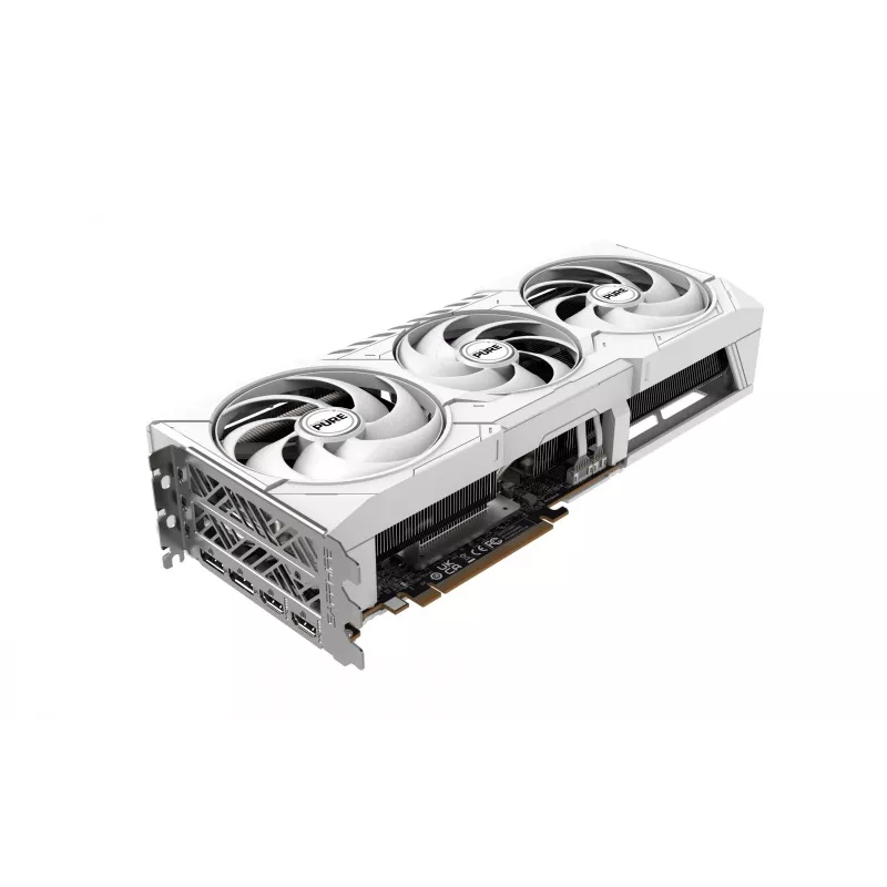 Grafikas karte Sapphire Radeon RX 9070 XT — 16 GB GDDR6, PCIe 5.0, 256-bit, 320 mm, 3 slotu, balta