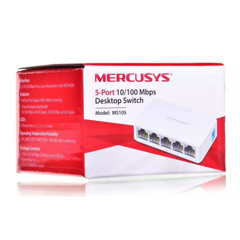 Mercusys 5-Portu 10/100Mbps galddatora slēdzis
