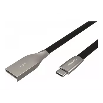 NATEC kabelis USB-C/A 2.0 1m prati 1m melns metāls