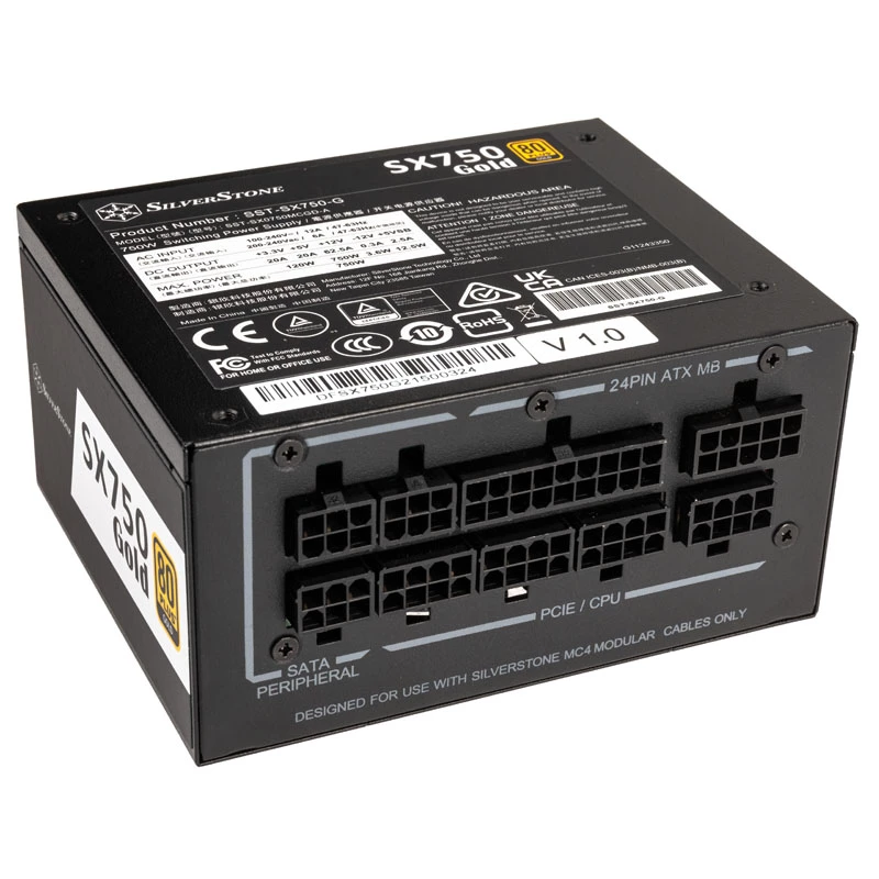 SilverStone SST-SX750-G 80 PLUS Gold modulārs - 750 Vats - SFX - 80 PLUS Gold