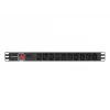 Strāvas sadalītājs LANBERG PDU-10I-0200-IEC-BK — 10× C13 rozetes, 2 m kabelis, 10 A, 2500 W, melns