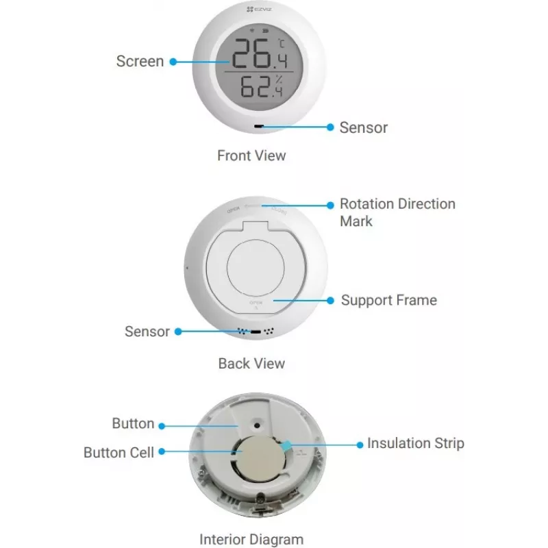 EZVIZ Temperatūras un mitruma sensors, balts | CST51C